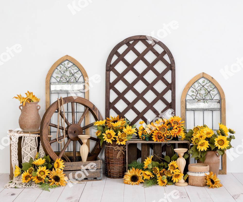 Kate Retro Summer Sunflower Backdrop Designed by Emetselch -UK