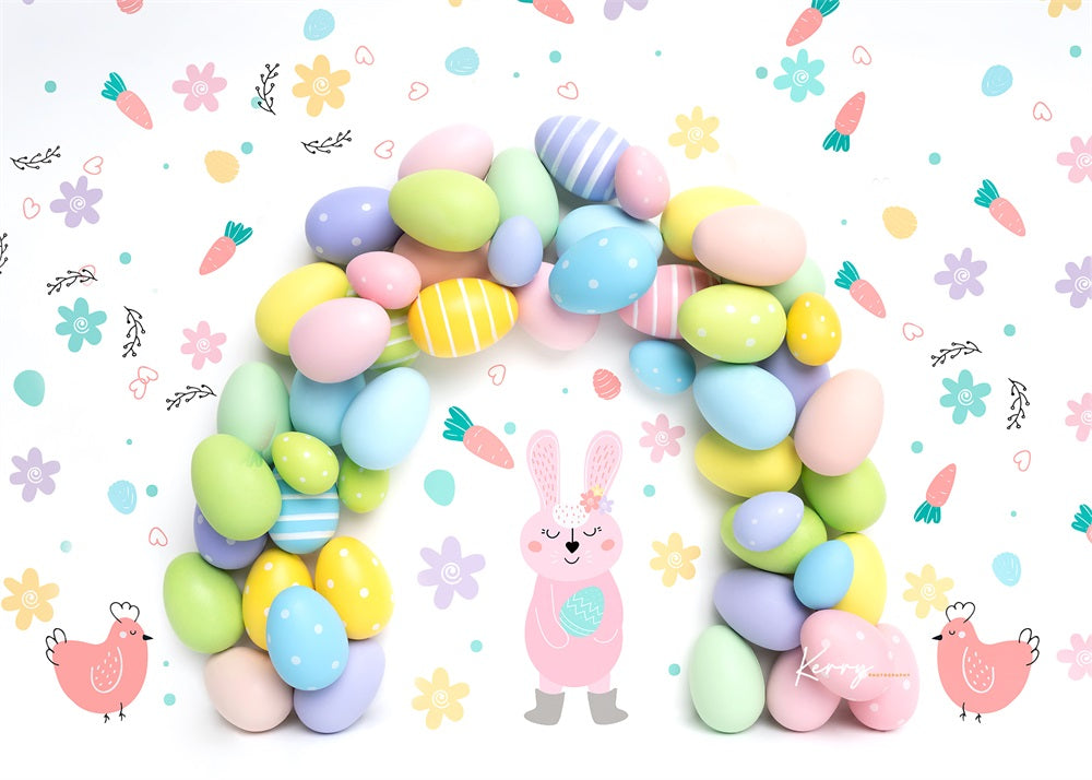 Kate Easter Bunny Egg Rainbow Garland Backdrop Designed by Kerry Anderson -UK