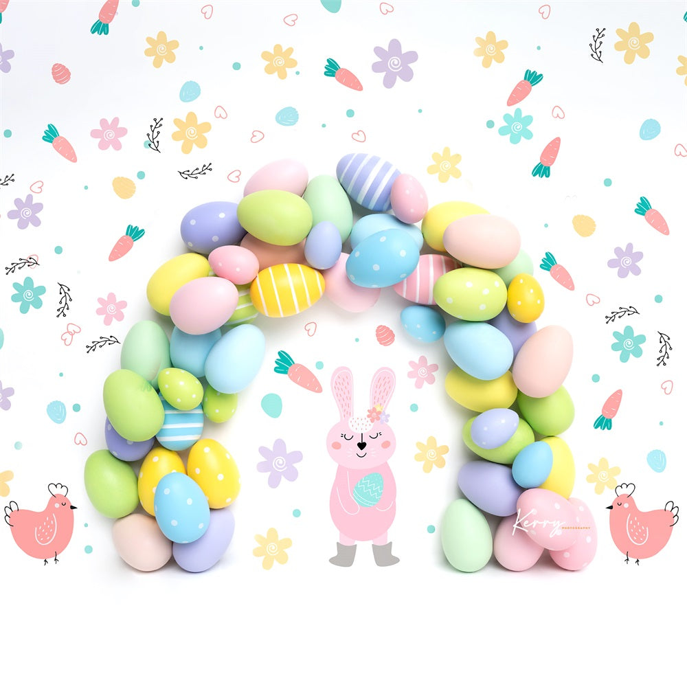 Kate Easter Bunny Egg Rainbow Garland Backdrop Designed by Kerry Anderson -UK