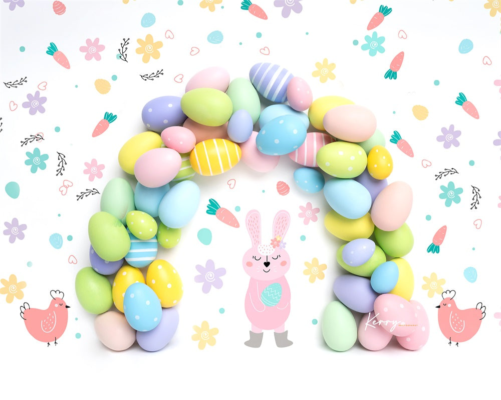 Kate Easter Bunny Egg Rainbow Garland Backdrop Designed by Kerry Anderson -UK