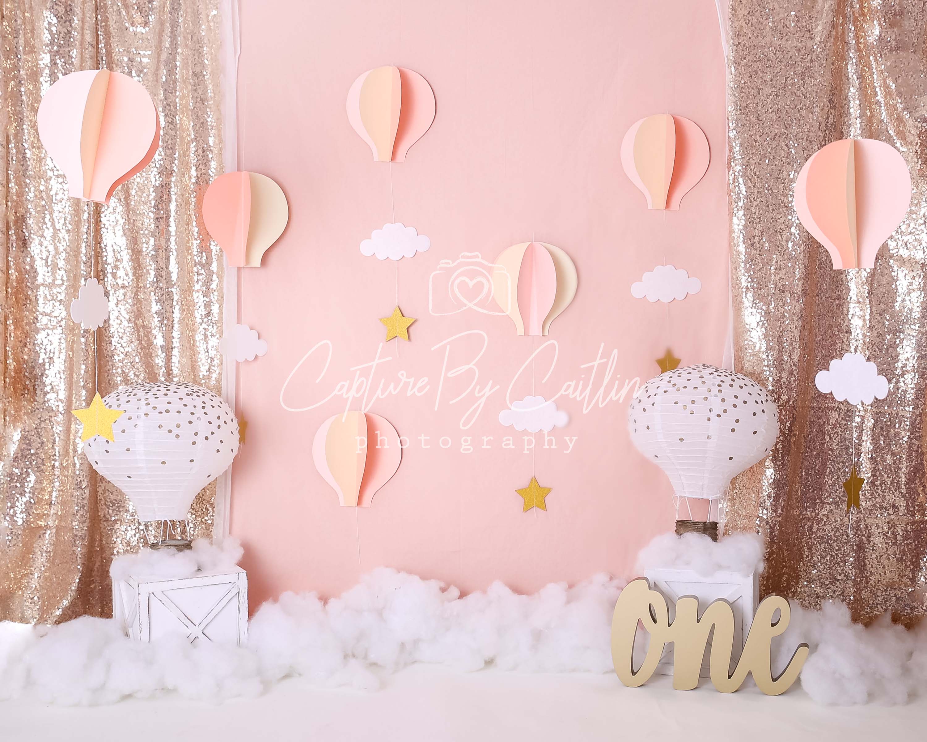 Kate Hot Air Balloon 1st Birthday Backdrop Designed by Caitlin Lynch -UK