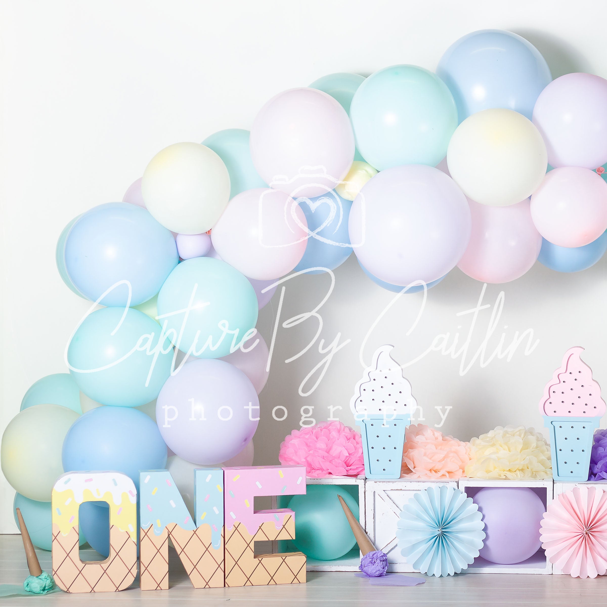 Kate Summer Pastel Ice Cream Backdrop Designed by Caitlin Lynch -UK