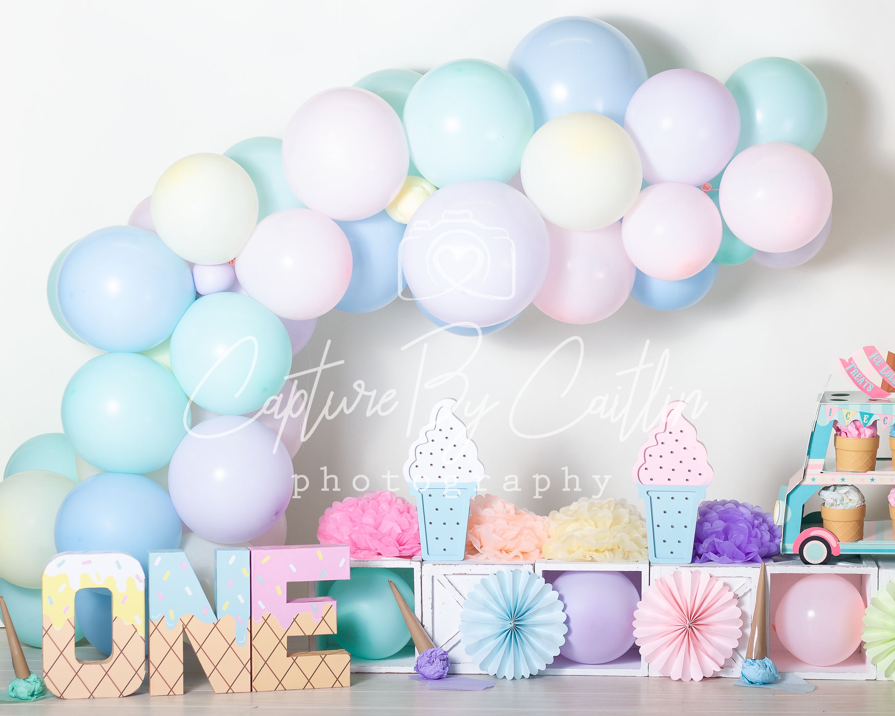 Kate Summer Pastel Ice Cream Backdrop Designed by Caitlin Lynch -UK