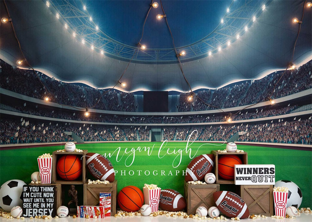 Kate Sports Stadium Popcorn Backdrop Designed by Megan Leigh Photography -UK