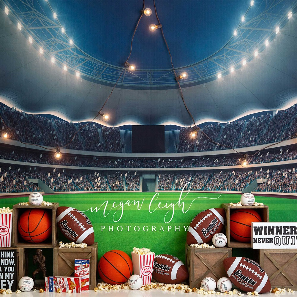 Kate Sports Stadium Popcorn Backdrop Designed by Megan Leigh Photography -UK