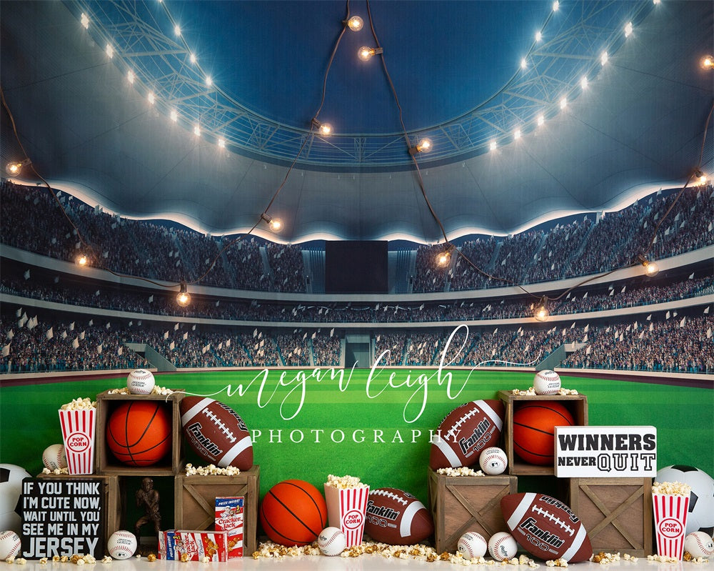 Kate Sports Stadium Popcorn Backdrop Designed by Megan Leigh Photography -UK