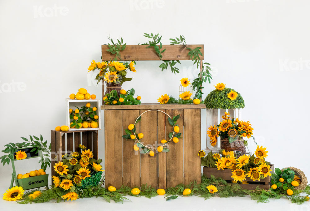 Kate Summer Sunflower Lemon Backdrop Designed by Uta Mueller Photography -UK