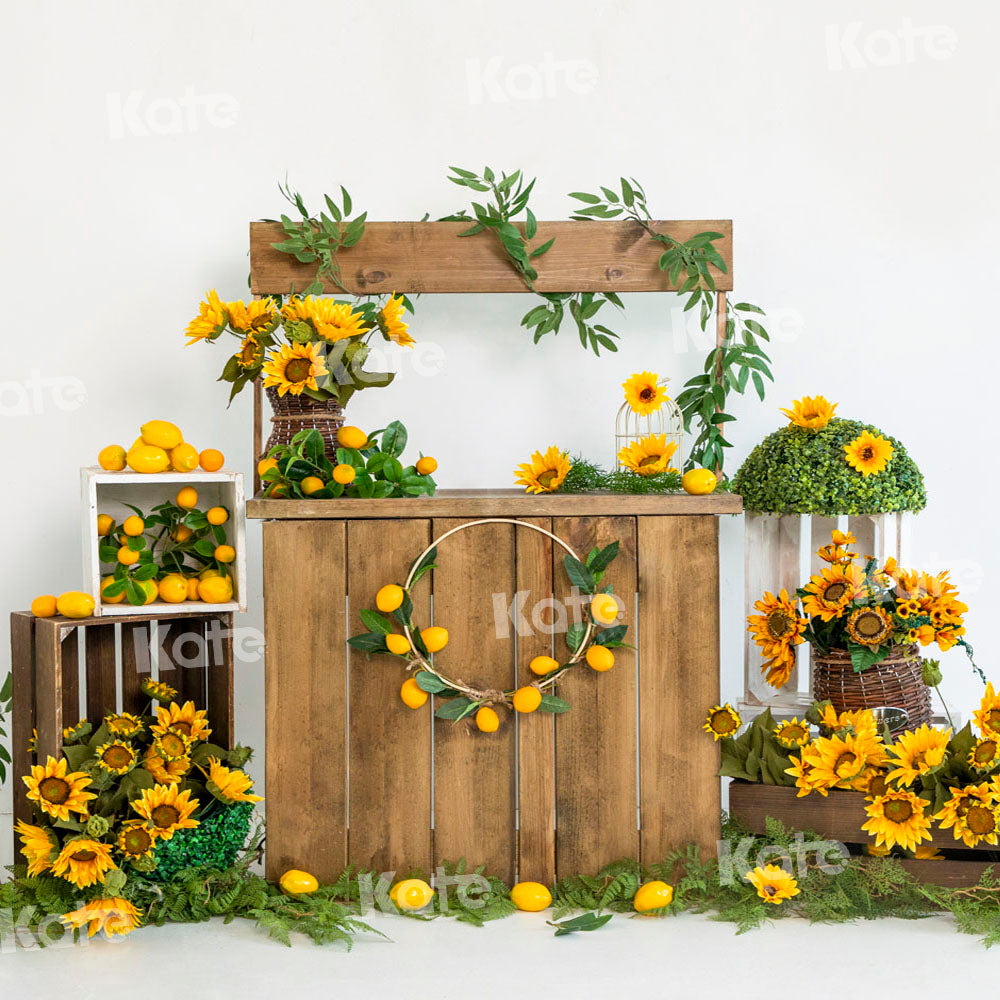 Kate Summer Sunflower Lemon Backdrop Designed by Uta Mueller Photography -UK