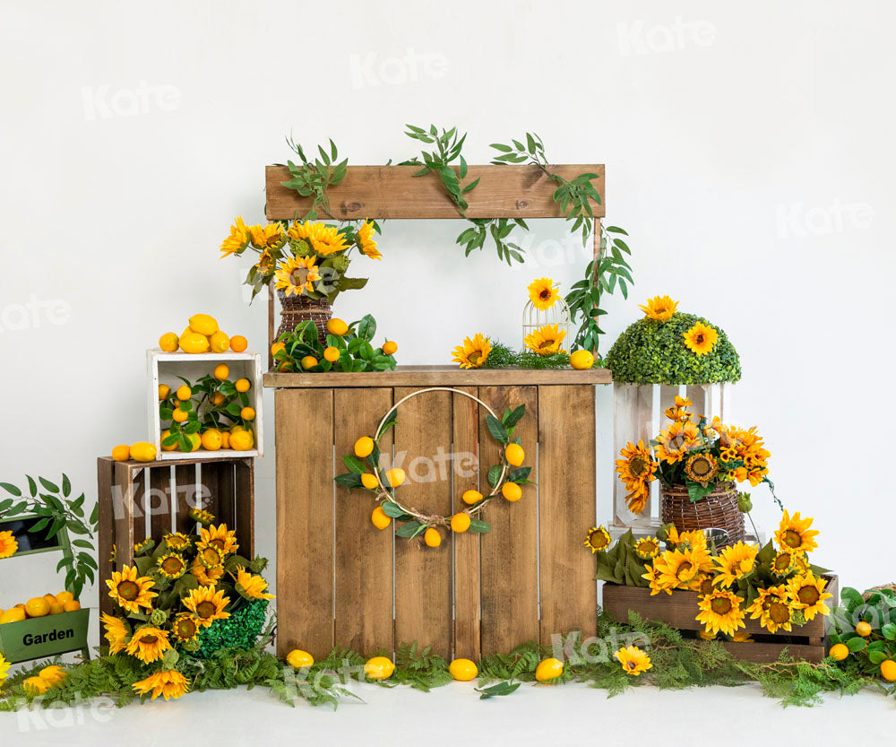 Kate Summer Sunflower Lemon Backdrop Designed by Uta Mueller Photography -UK