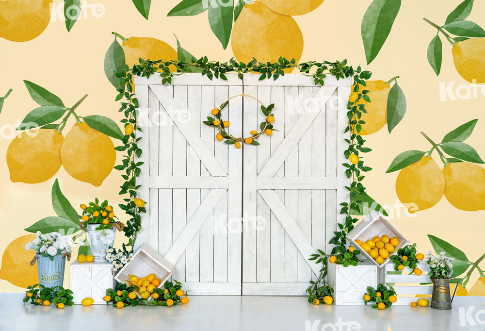 Kate Summer Lemon White Barn Door Backdrop Designed by Uta Mueller Photography -UK
