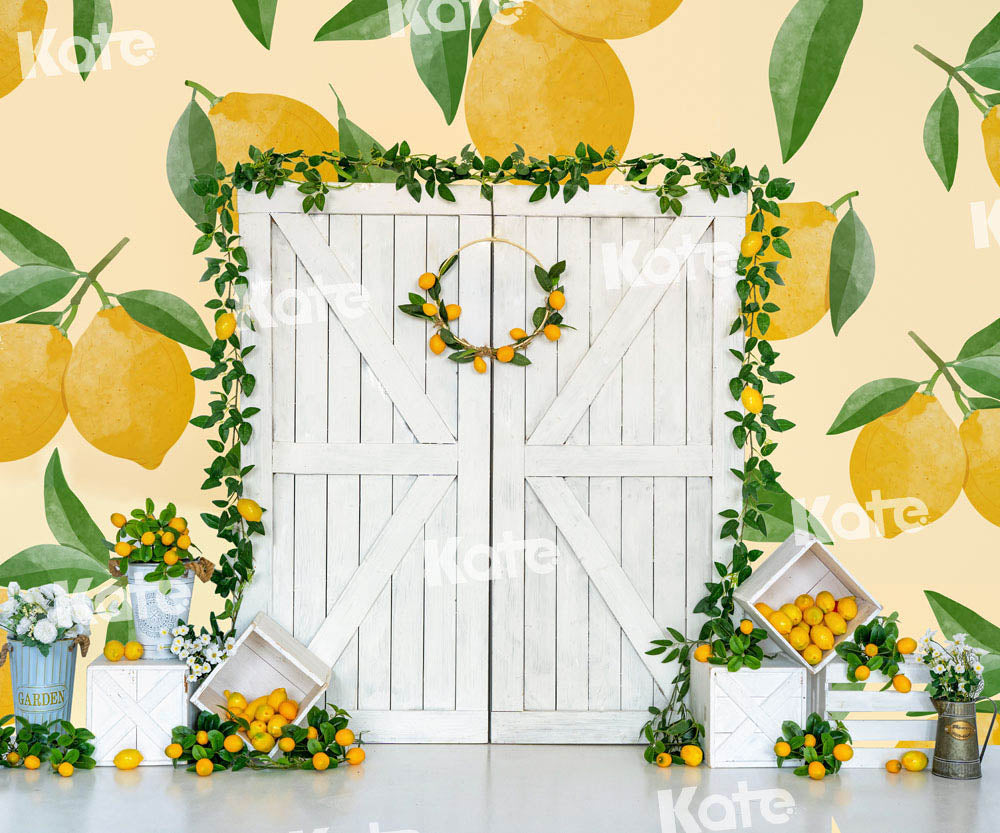 Kate Summer Lemon White Barn Door Backdrop Designed by Uta Mueller Photography -UK