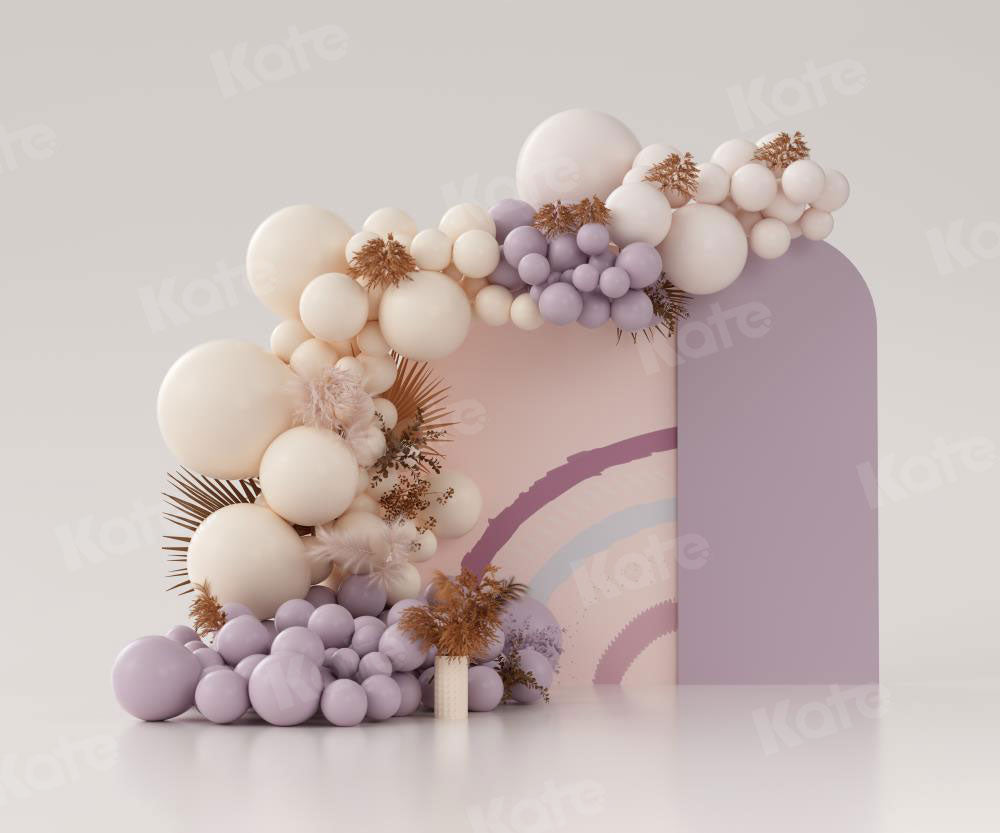 Kate Purple Boho Balloons Backdrop Designed by Uta Mueller Photography