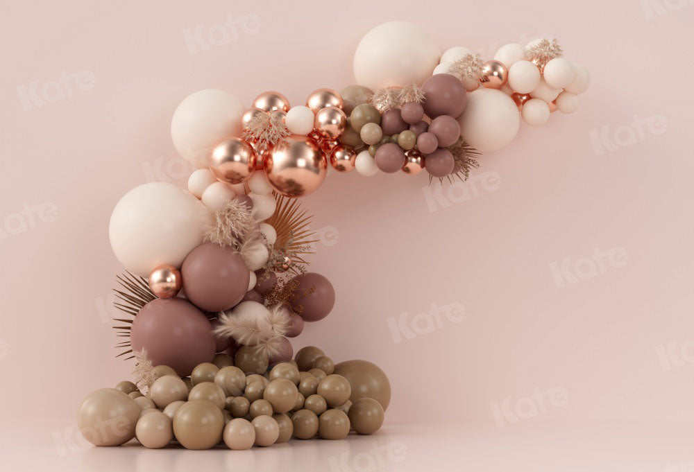 Kate Boho Balloons Backdrop Pink Wall Designed by Uta Mueller Photography -UK
