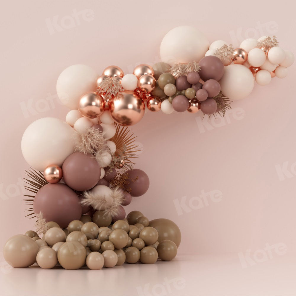 Kate Boho Balloons Backdrop Pink Wall Designed by Uta Mueller Photography -UK