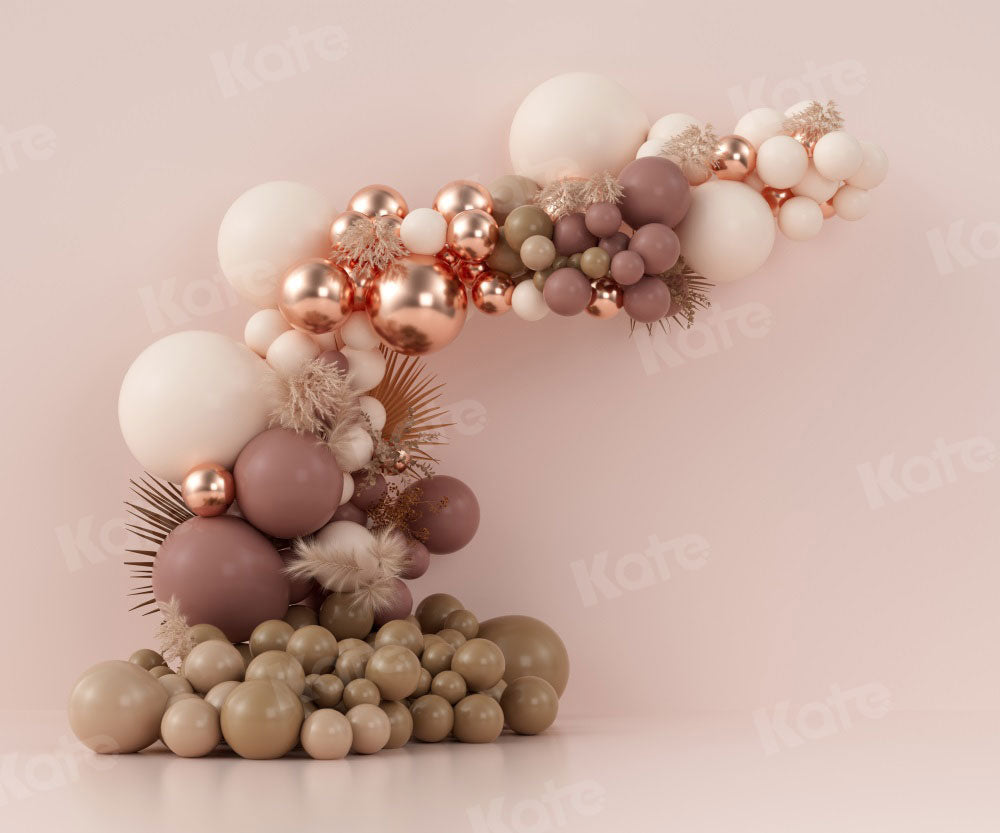 Kate Boho Balloons Backdrop Pink Wall Designed by Uta Mueller Photography -UK