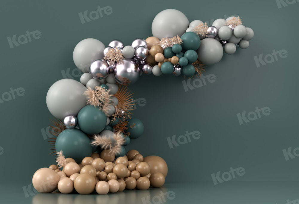 Kate Boho Balloons Backdrop Green Wall Designed by Uta Mueller Photography -UK