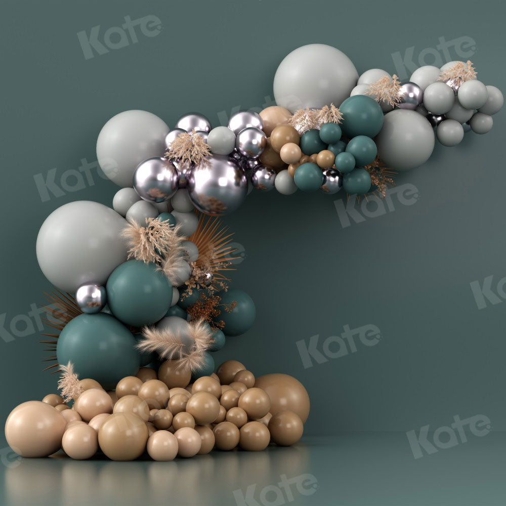 Kate Boho Balloons Backdrop Green Wall Designed by Uta Mueller Photography -UK