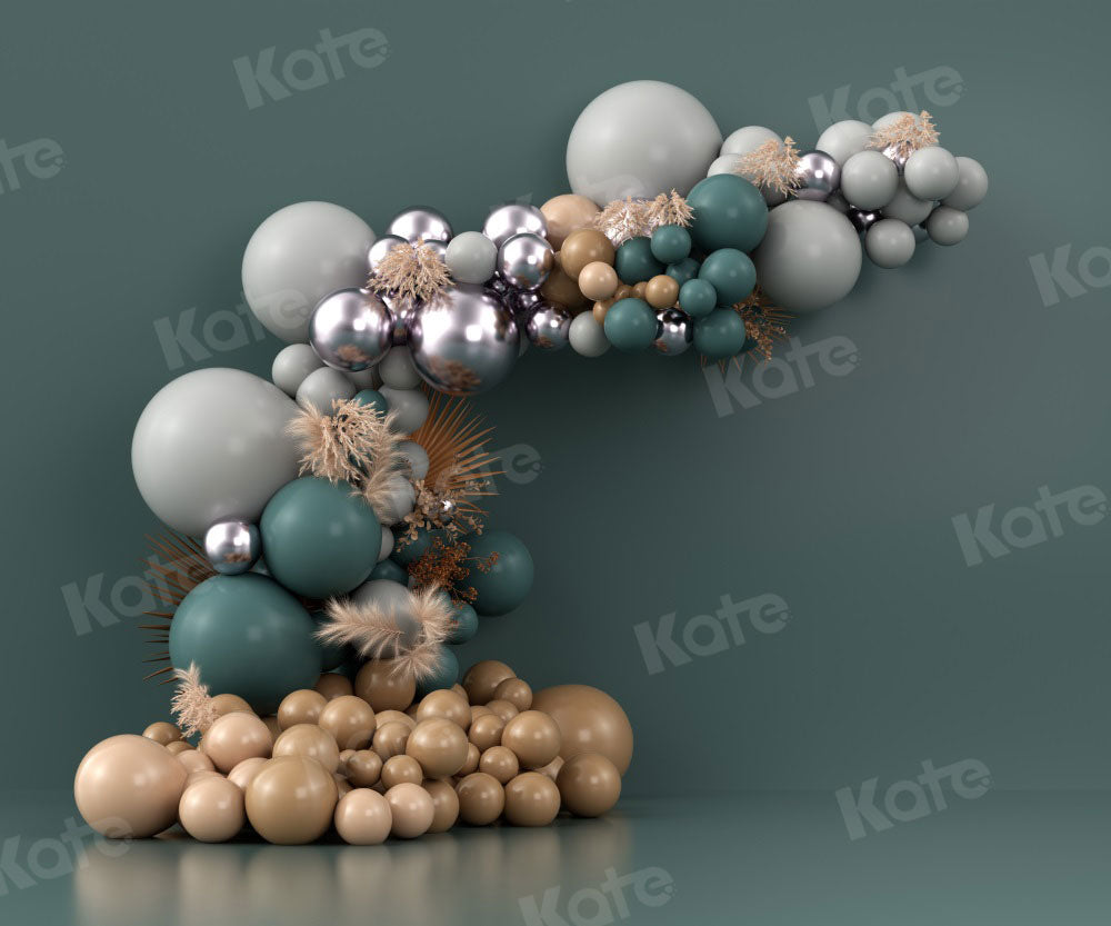 Kate Boho Balloons Backdrop Green Wall Designed by Uta Mueller Photography -UK