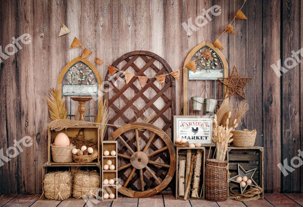 Kate Farm Egg Warehouse Wooden Door Backdrop Designed by Emetselch -UK