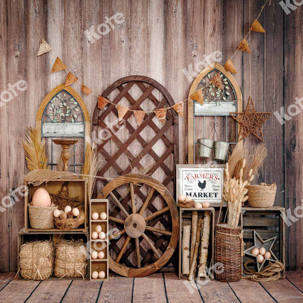 Kate Farm Egg Warehouse Wooden Door Backdrop Designed by Emetselch -UK