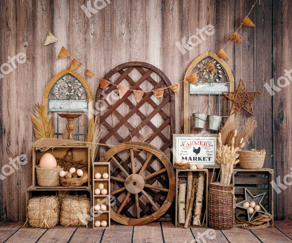 Kate Farm Egg Warehouse Wooden Door Backdrop Designed by Emetselch -UK