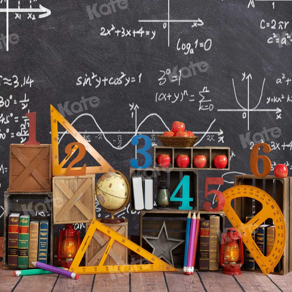 Kate Back to School Math Blackboard Backdrop Designed by Emetselch