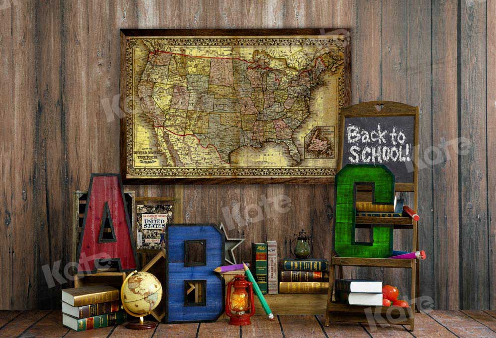 Kate Back to School Backdrop Geography Map Designed by Emetselch -UK