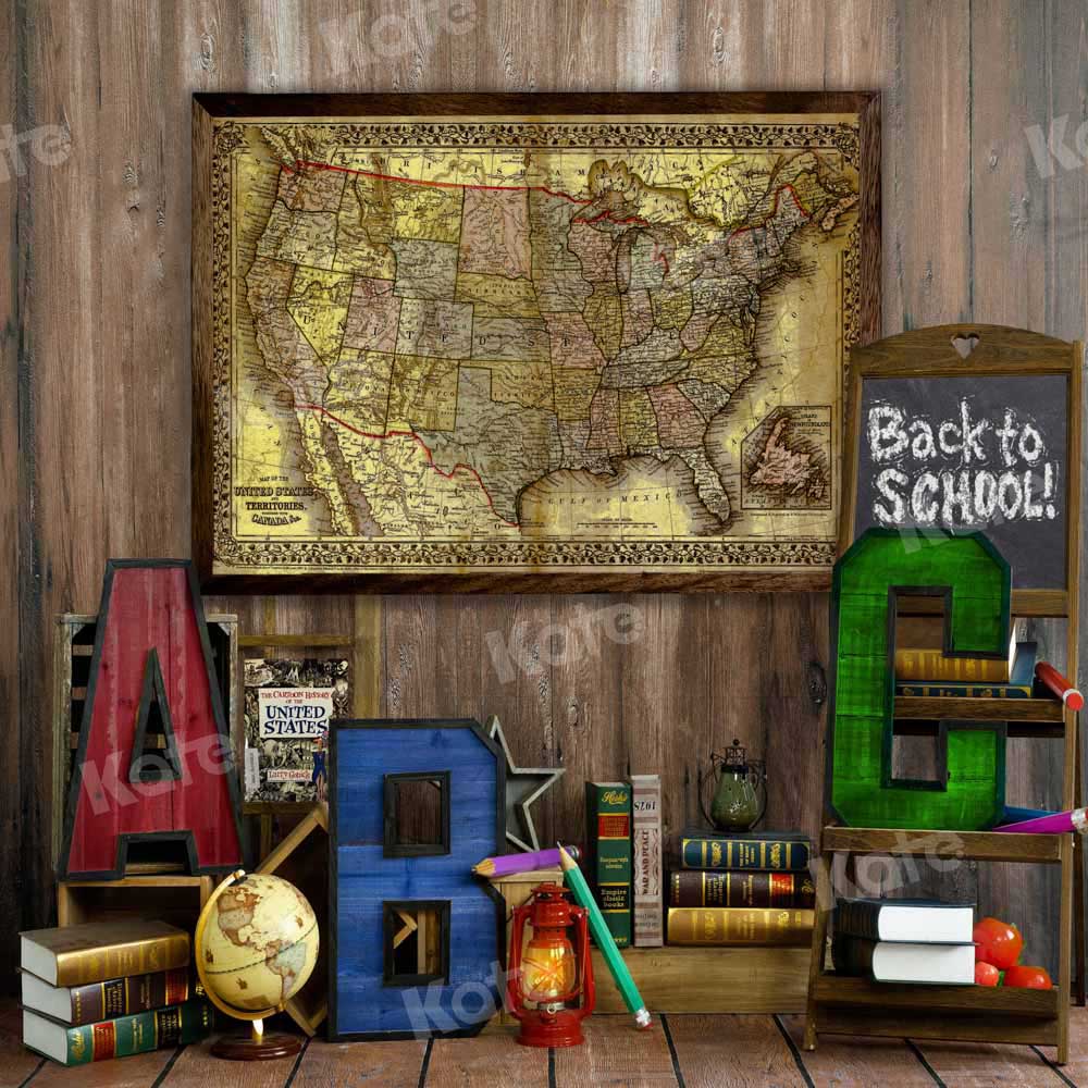 Kate Back to School Backdrop Geography Map Designed by Emetselch