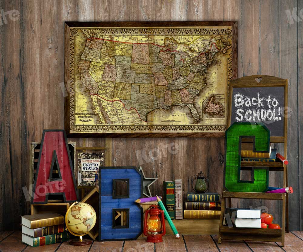 Kate Back to School Backdrop Geography Map Designed by Emetselch -UK