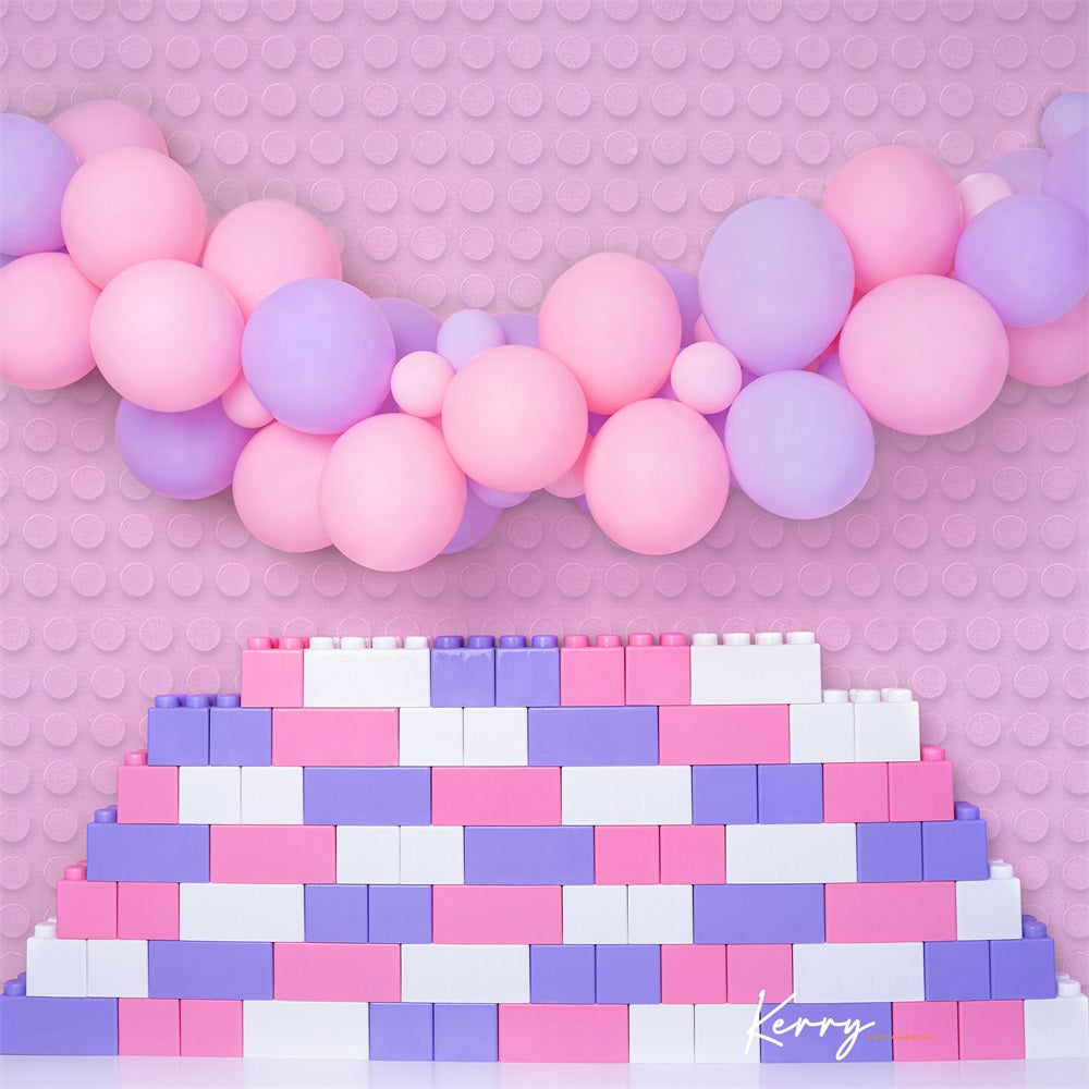 Kate Pink Girly Blocks Backdrop Designed by Kerry Anderson -UK