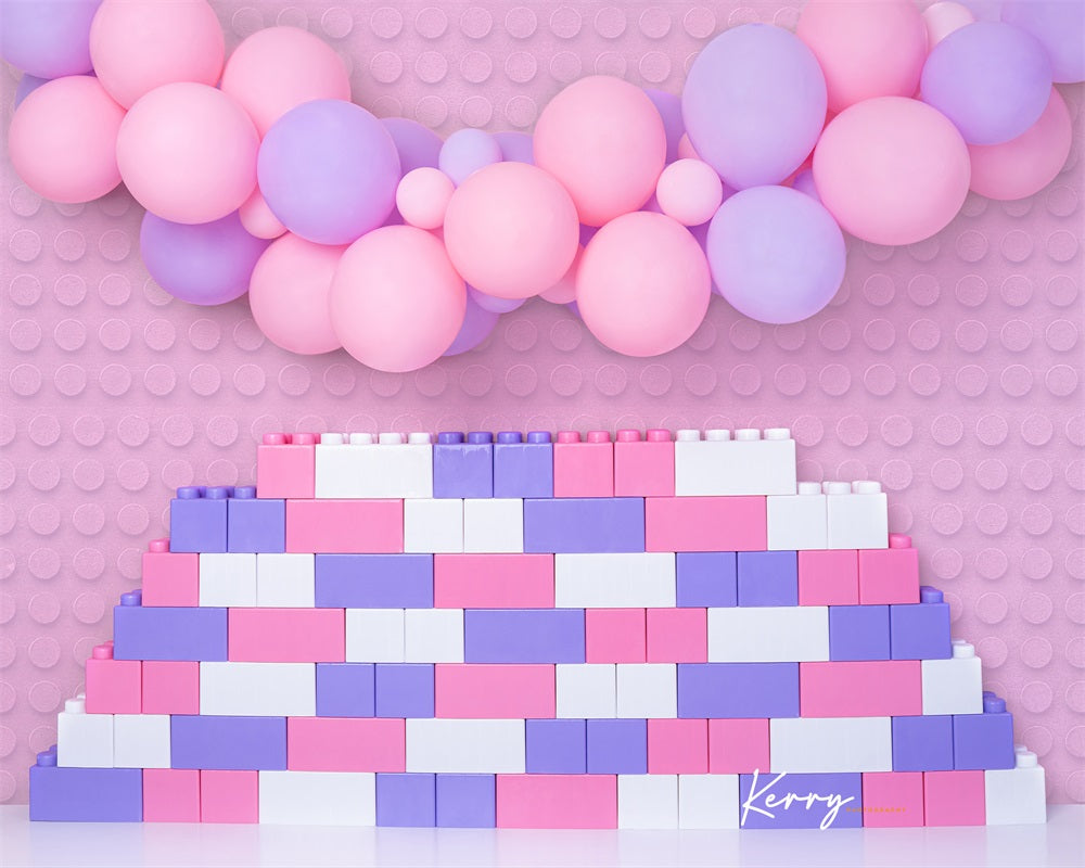 Kate Pink Girly Blocks Backdrop Designed by Kerry Anderson -UK