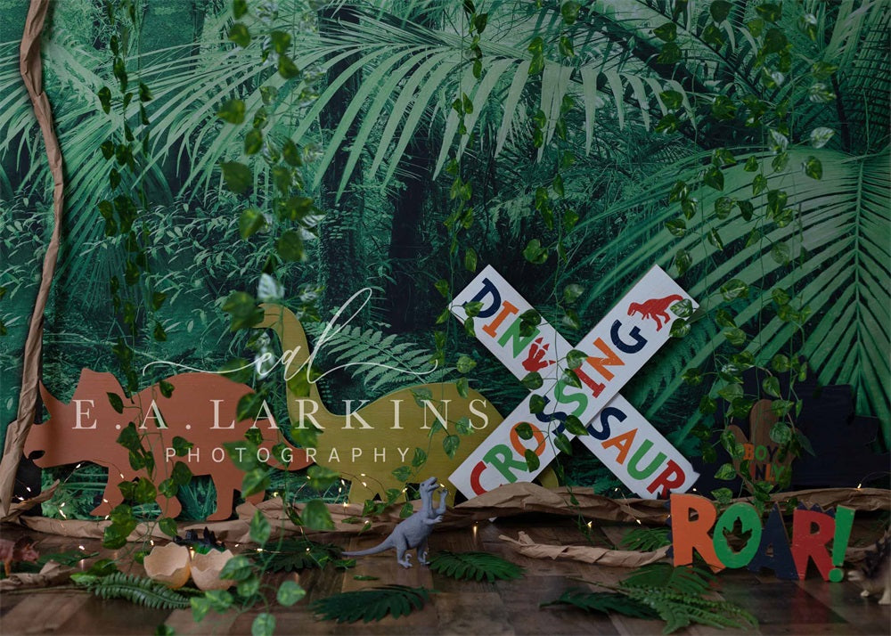 Kate Summer Wild Jungle Dinosaur Backdrop Designed by Erin Larkins -UK