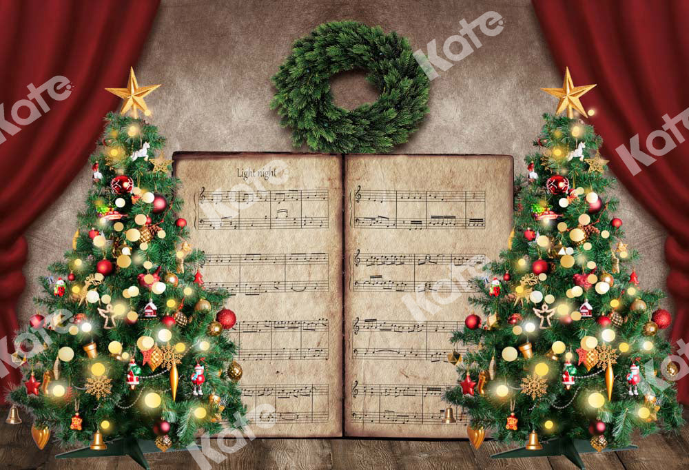 Kate Christmas Trees Song Book Backdrop Designed by Chain Photography -UK