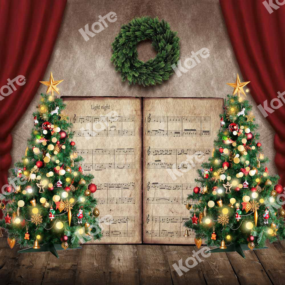 Kate Christmas Trees Song Book Backdrop Designed by Chain Photography -UK