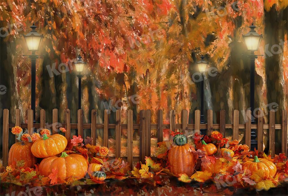 Kate Autumn Pumpkins Tree Oil painting Backdrop for Photography -UK