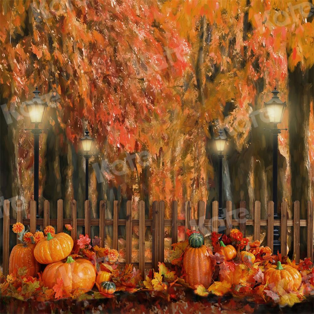 Kate Autumn Pumpkins Tree Oil painting Backdrop for Photography -UK