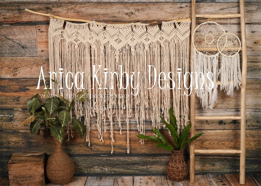 Kate Summer Boho Wood Grain Backdrop designed by Arica Kirby -UK