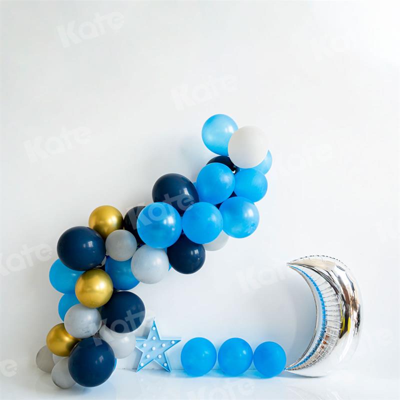 Kate Birthday Blue Balloons Moon Backdrop for Photography -UK