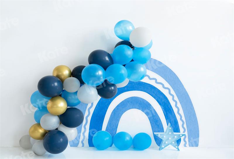 Kate Birthday Blue Rainbow Backdrop Designed by Uta Mueller Photography -UK