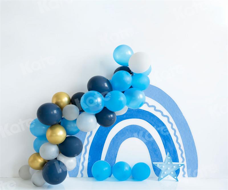 Kate Birthday Blue Rainbow Backdrop Designed by Uta Mueller Photography -UK