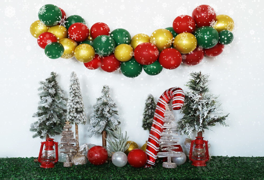 Kate Christmas Balloons Xmas Tree Backdrop for Photography -UK