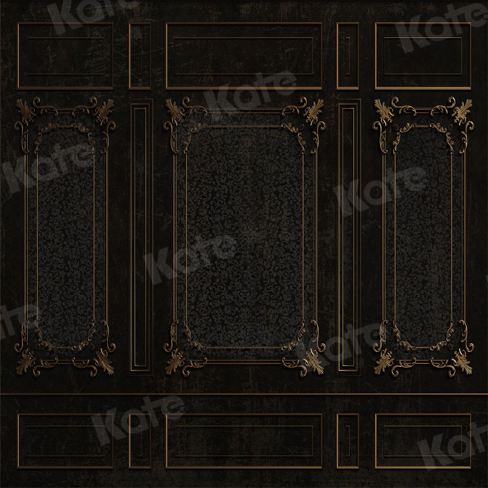 Kate Vintage Retro Wall Black Gold Phnom Backdrop for Photography -UK