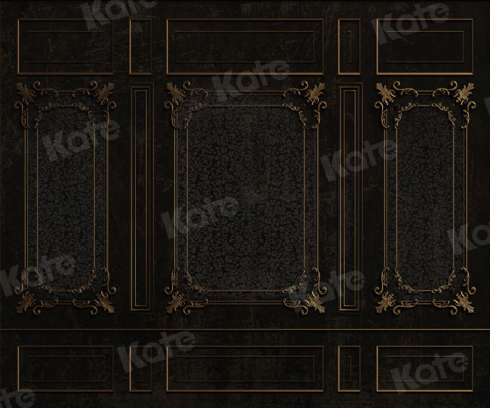 Kate Vintage Retro Wall Black Gold Phnom Backdrop for Photography -UK