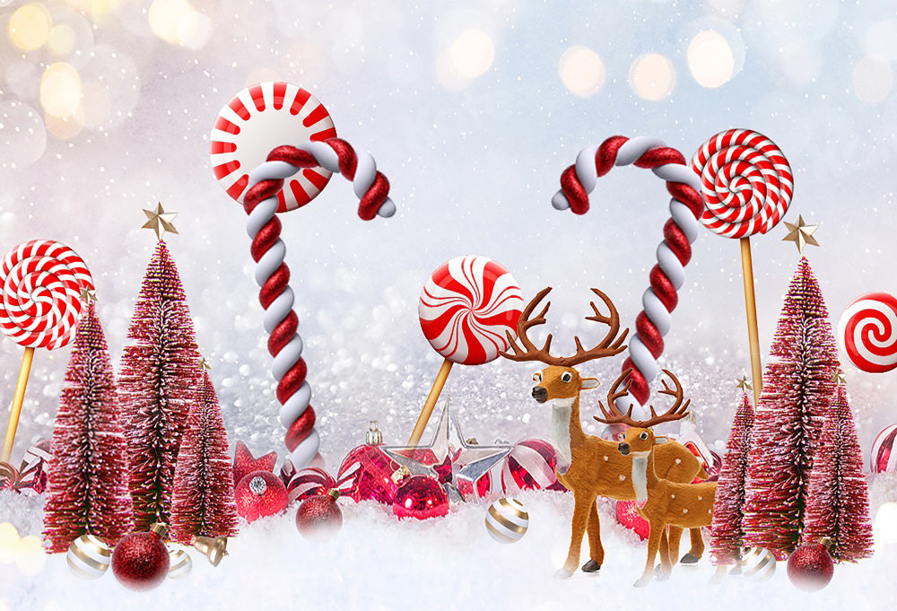 Kate Christmas Candy Cocoa Red Backdrop for Photography -UK