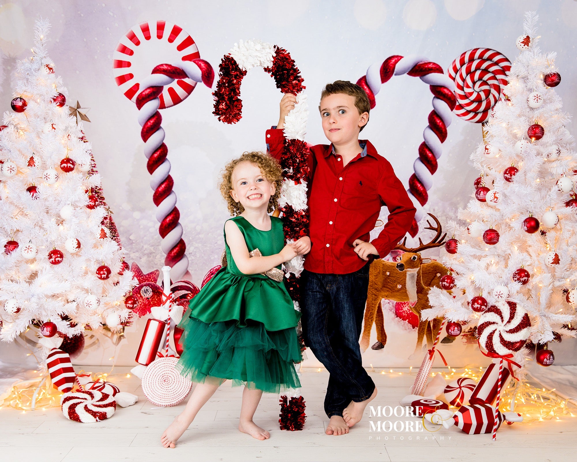 Kate Christmas Candy Cocoa Red Backdrop for Photography -UK