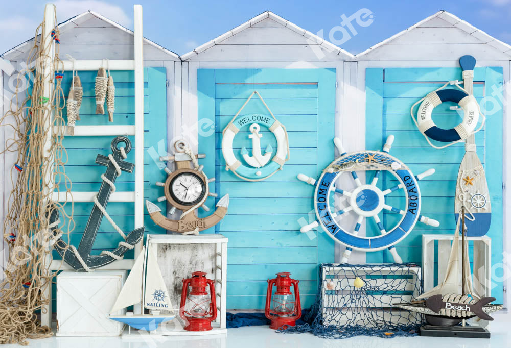 Kate Summer Blue Go Sail Fishing Backdrop Designed by Emetselch -UK