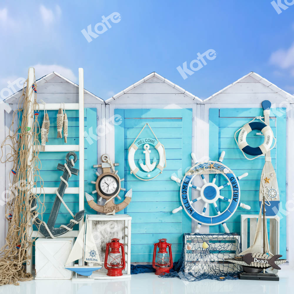 Kate Summer Blue Go Sail Fishing Backdrop Designed by Emetselch -UK