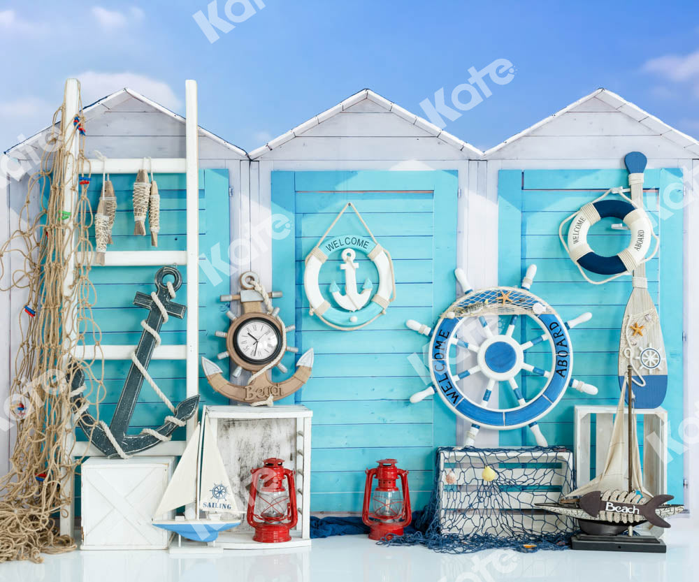 Kate Summer Blue Go Sail Fishing Backdrop Designed by Emetselch -UK