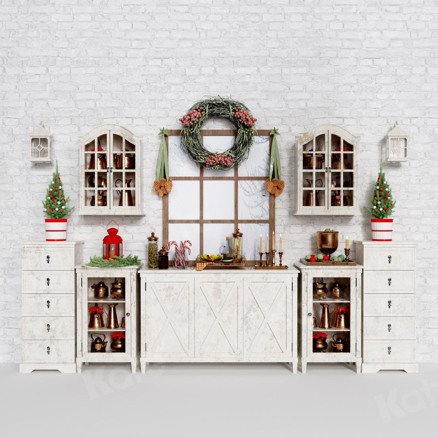 Kate Christmas White Cupboard Backdrop for Photography -UK