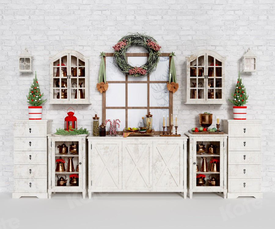 Kate Christmas White Cupboard Backdrop for Photography -UK